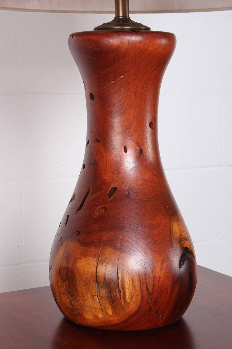 Hand-Crafted Mesquite Wood Lamp 1