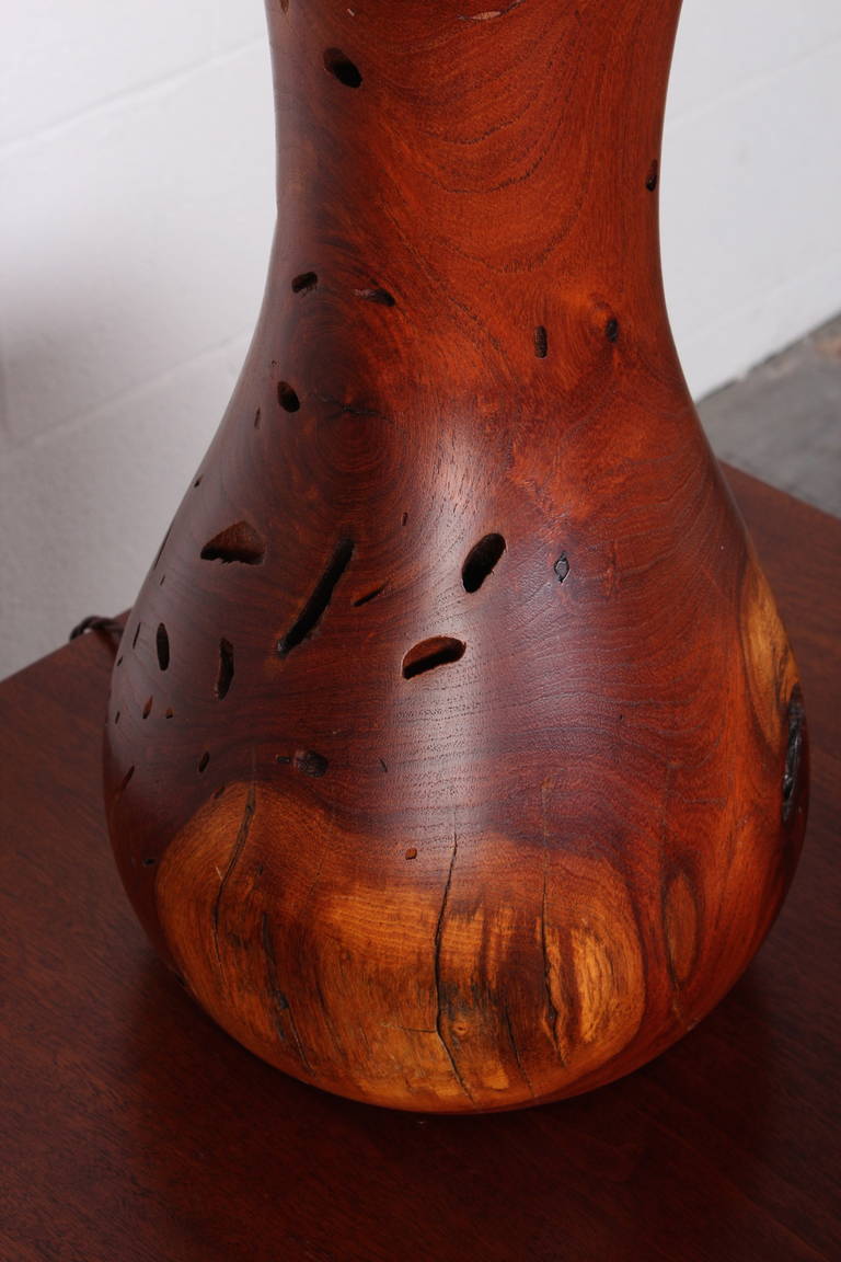 Hand-Crafted Mesquite Wood Lamp 2