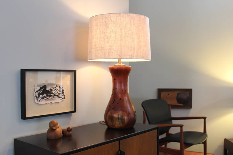 Hand-Crafted Mesquite Wood Lamp 5