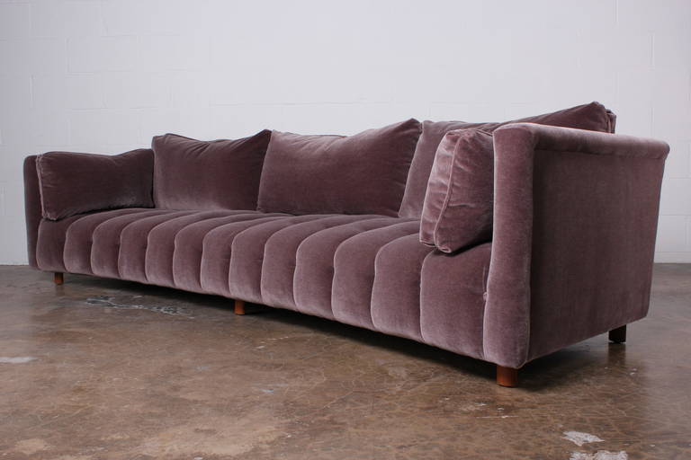 Mid-20th Century Curved Sofa by Harvey Probber in Mohair