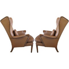 Pair of leather Wingfield chairs by Parker Knoll