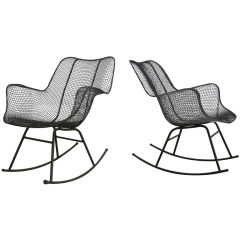 Retro Pair of Sculptura Rocking Chairs by Russell Woodard