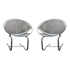 Vintage Pair of Rocking Slapper Outdoor Chairs by Salterini