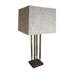 Large Brass and Brushed Steel Lamp by Stiffel