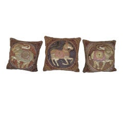 Vintage Hand Beaded Pillows from India