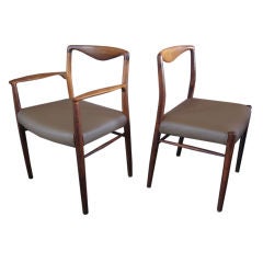 Set of eight Rosewood dining chairs by Kai Lyngfeldt-Larsen