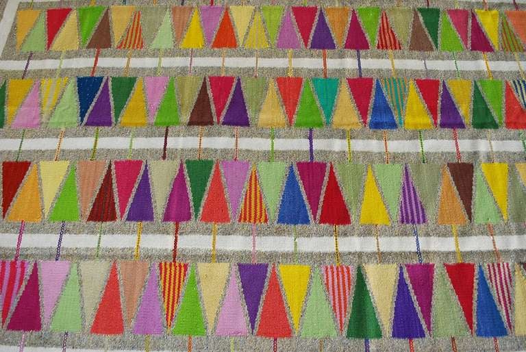 Swedish Hand Woven Flat Weave Carpet 1