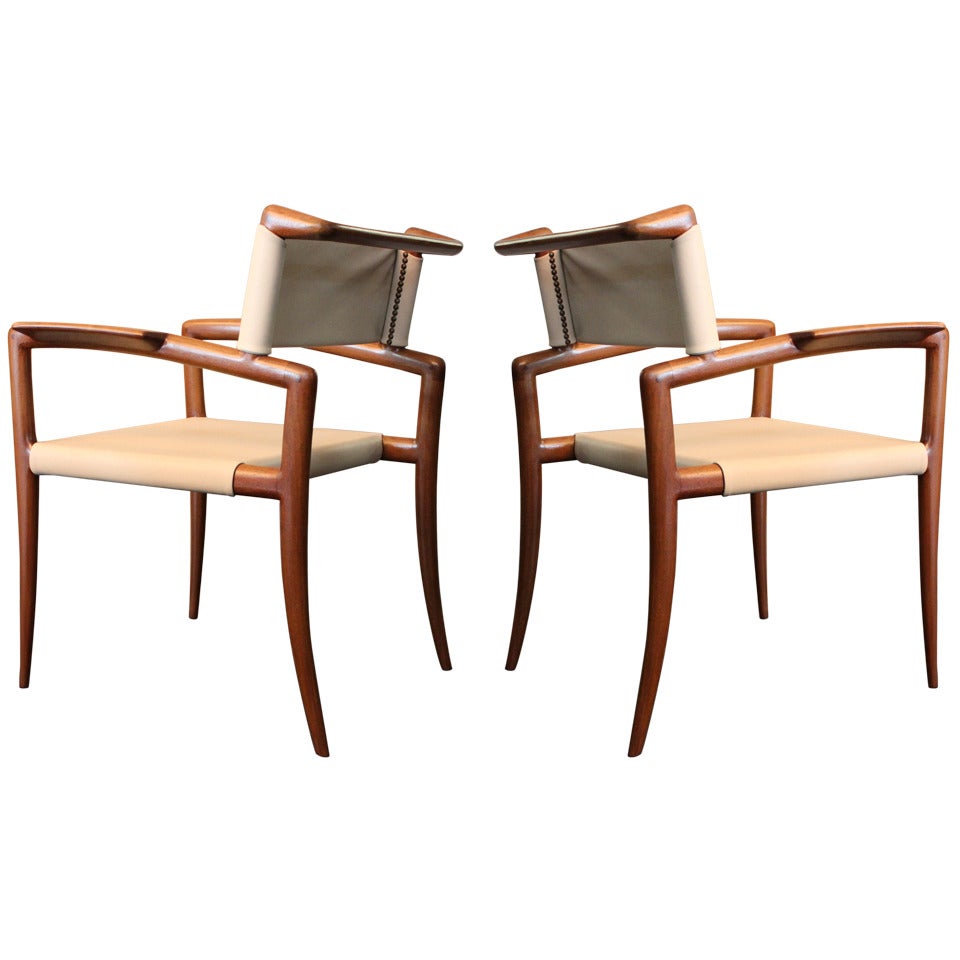 Rare Pair of Klismos Chairs by Charles Allen