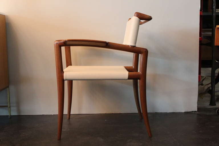 A very rare pair of sculptural klismos armchairs designed by Charles Allen for Regil de Yucatan in 1952.