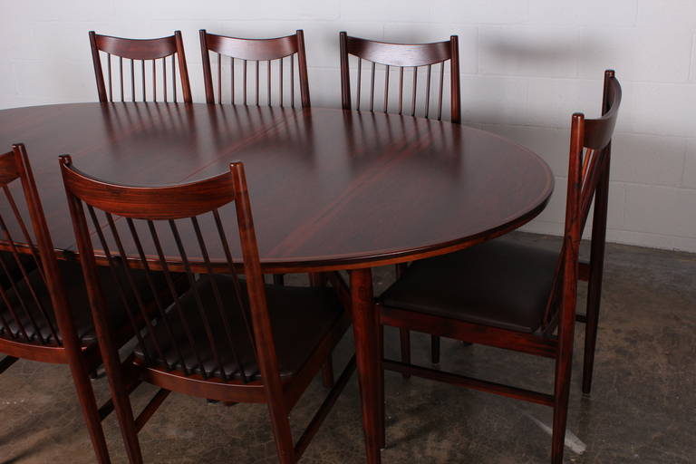 Oval Rosewood Dining Table by Arne Vodder for Sibast In Excellent Condition In Dallas, TX