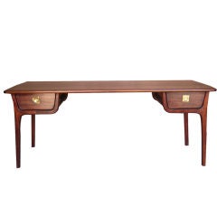 Rosewood desk/console with brass hardware