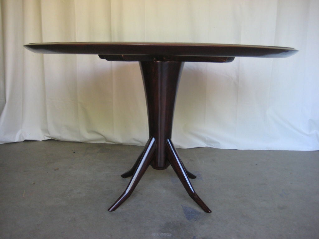 Italian dining table with inset reverse painted glass top