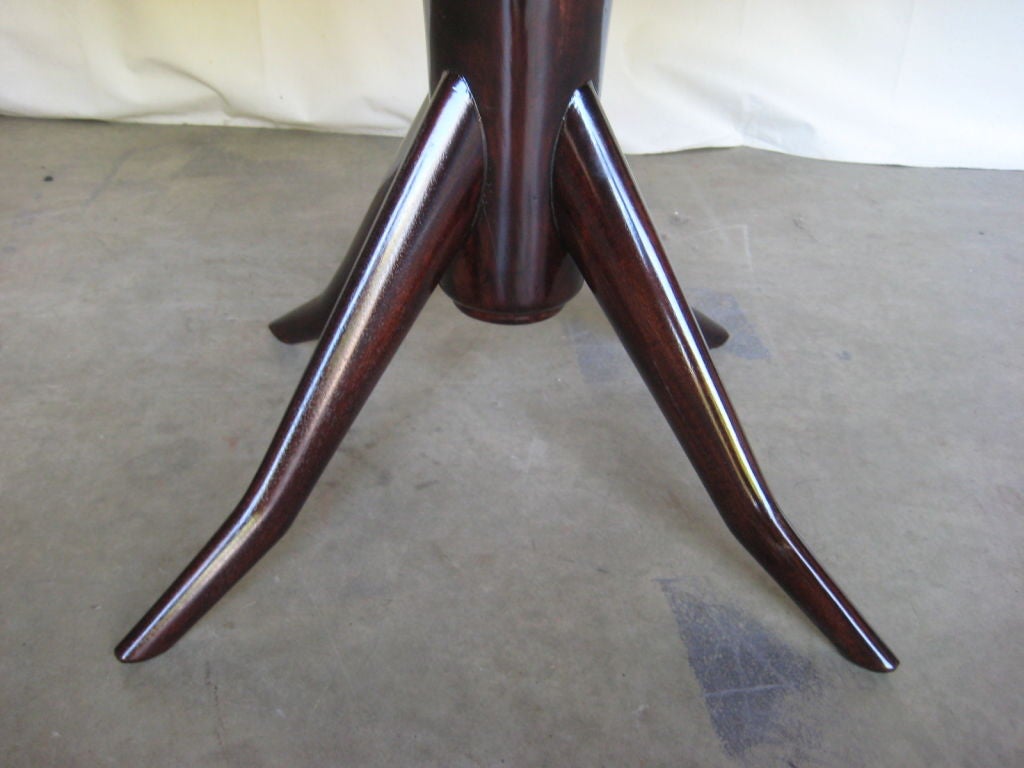 Mid-20th Century Italian dining table with inset reverse painted glass top