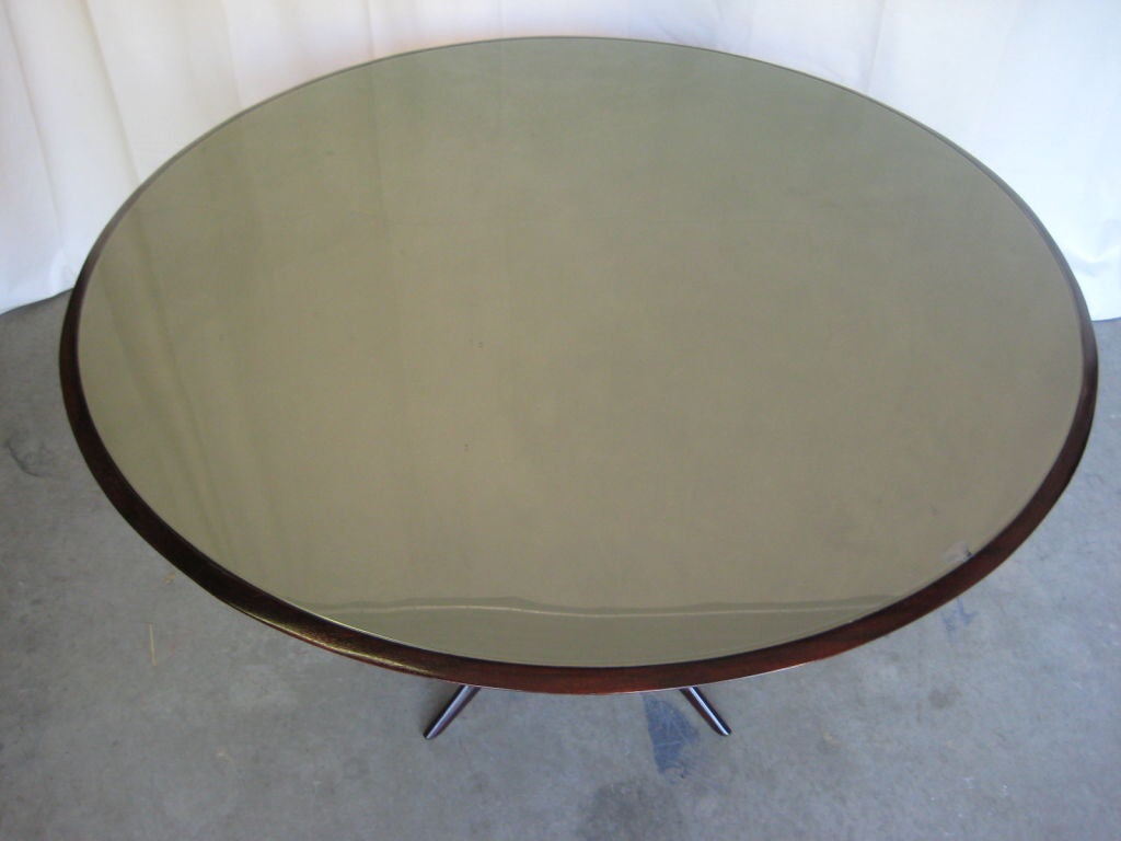 Italian dining table with inset reverse painted glass top 3