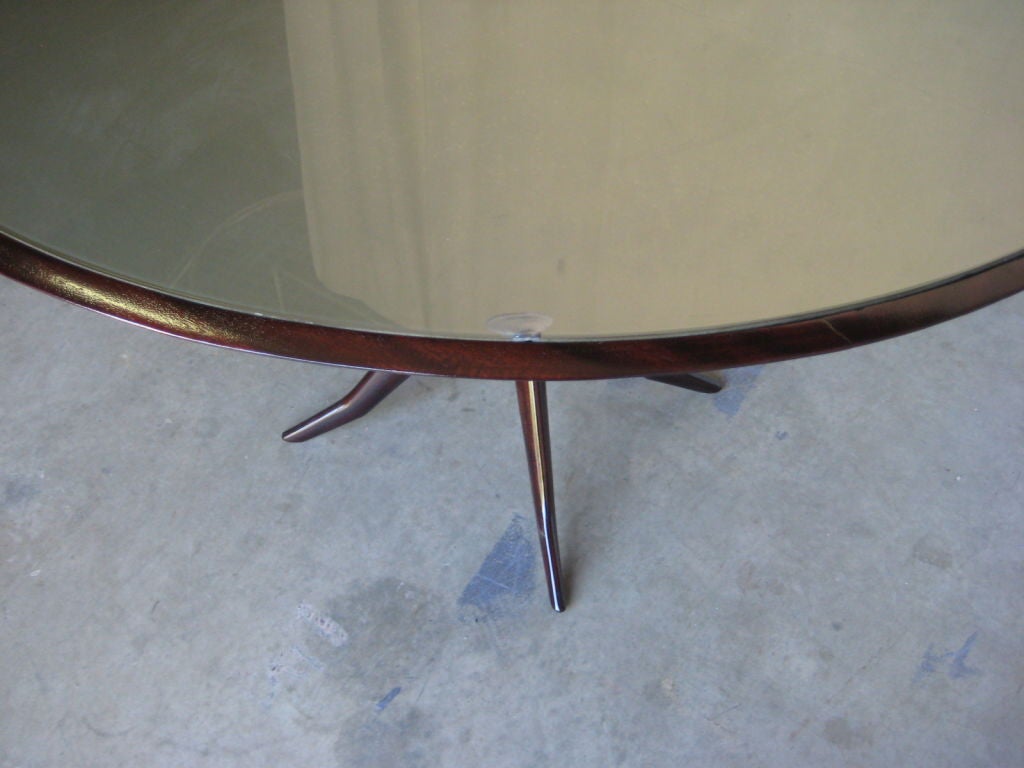 Italian dining table with inset reverse painted glass top 5