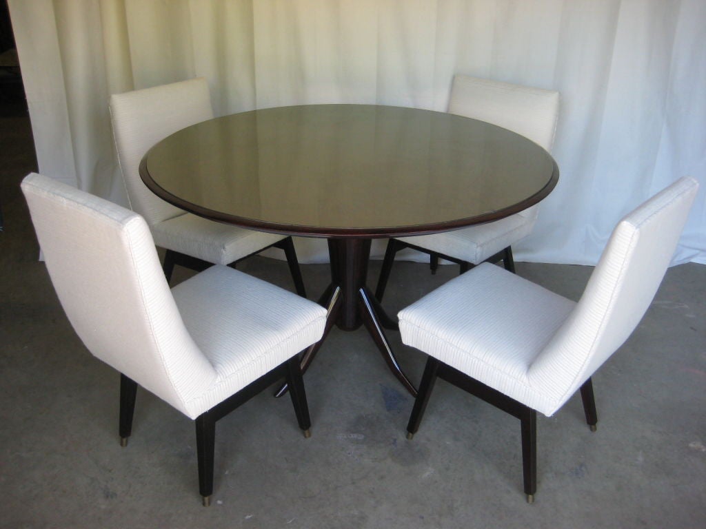 Italian dining table with inset reverse painted glass top 6