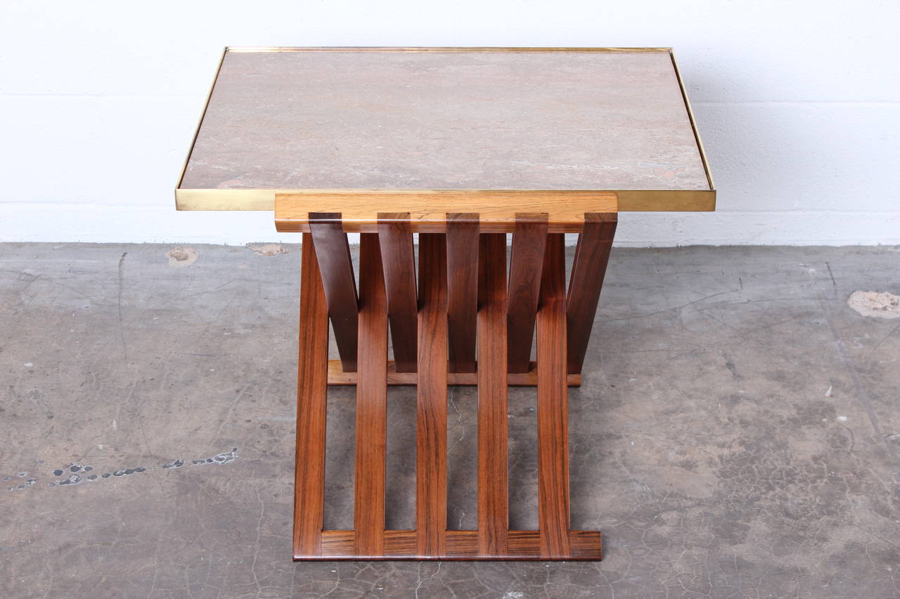 Dunbar X-Base Table with Marble Top 4