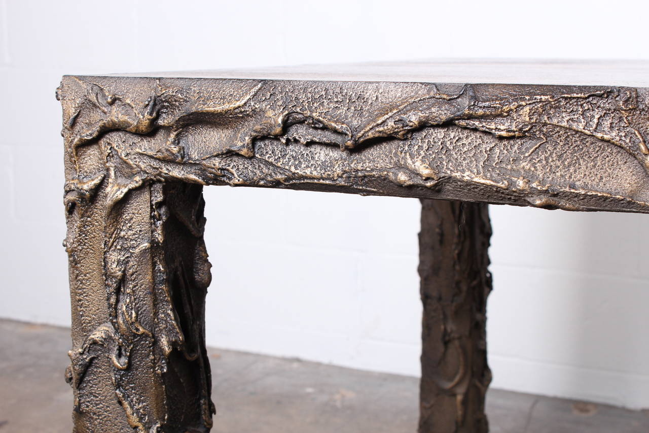 Sculpted Bronze Dining or Game Table by Paul Evans 3