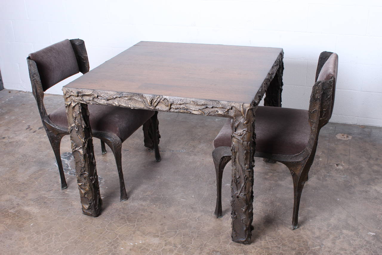 Sculpted Bronze Dining or Game Table by Paul Evans 6