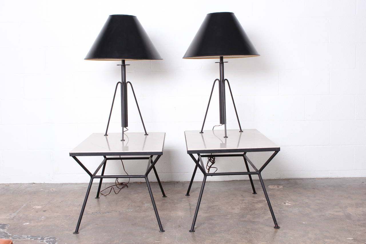 A pair of California modern table lamps.