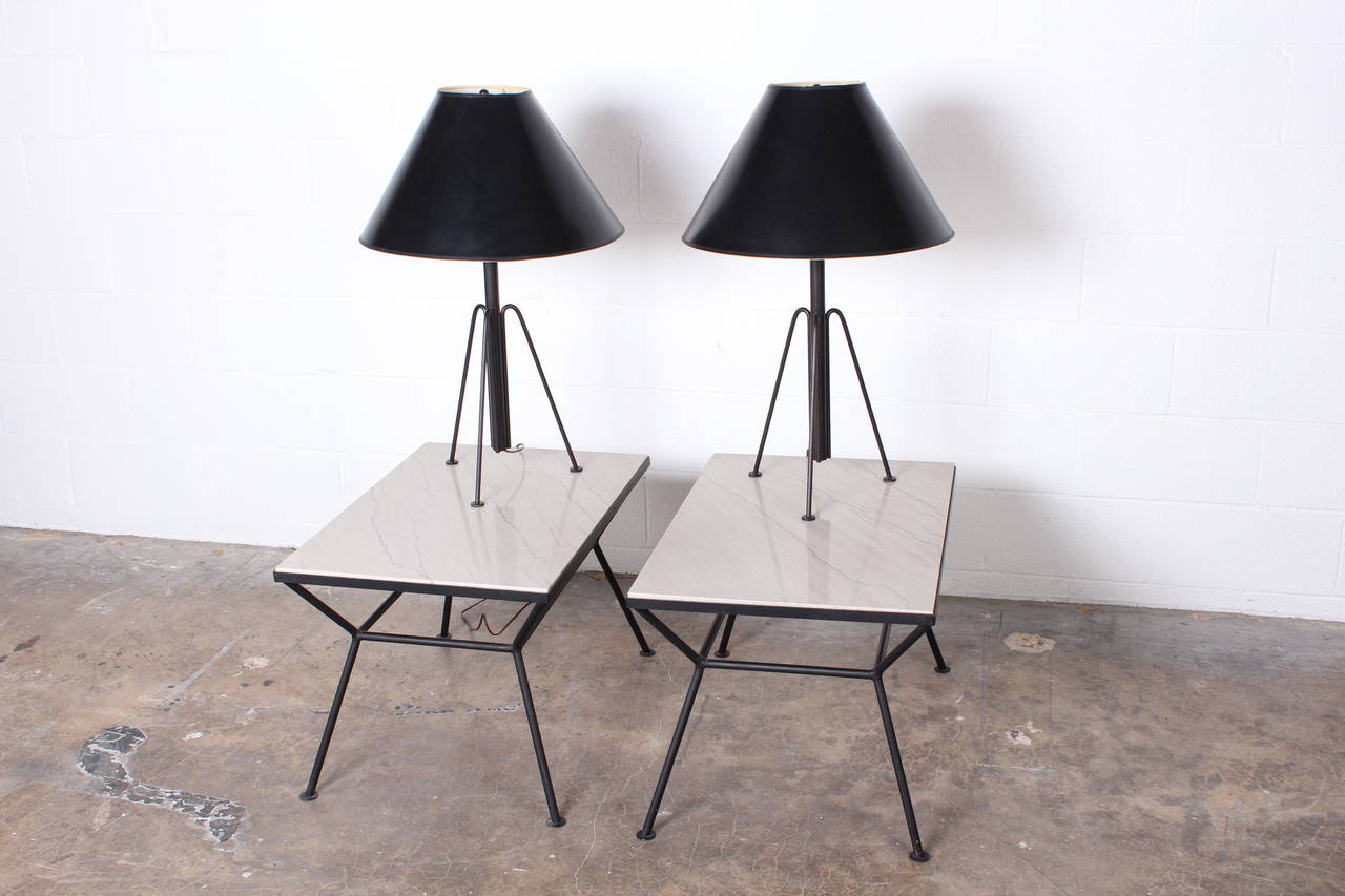 Pair of Metal Table Lamps In Good Condition In Dallas, TX
