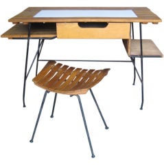 Desk and stool by Arthur Umanoff for Raymor