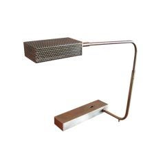 Pair of perforated brass desk lamps