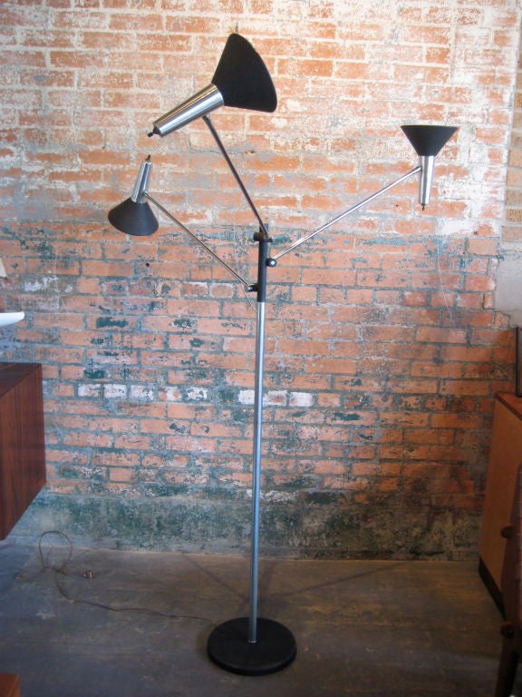 Three arm adjustable floor lamp