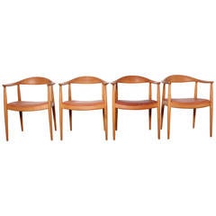 Set of Four Round Chairs by Hans Wegner