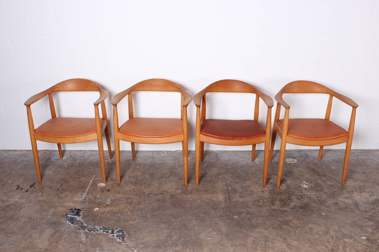 Set of Four Round Chairs by Hans Wegner