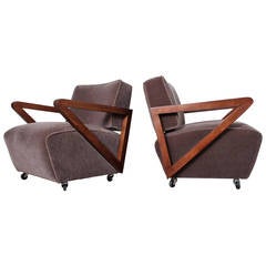 Pair of Angular Lounge Chairs