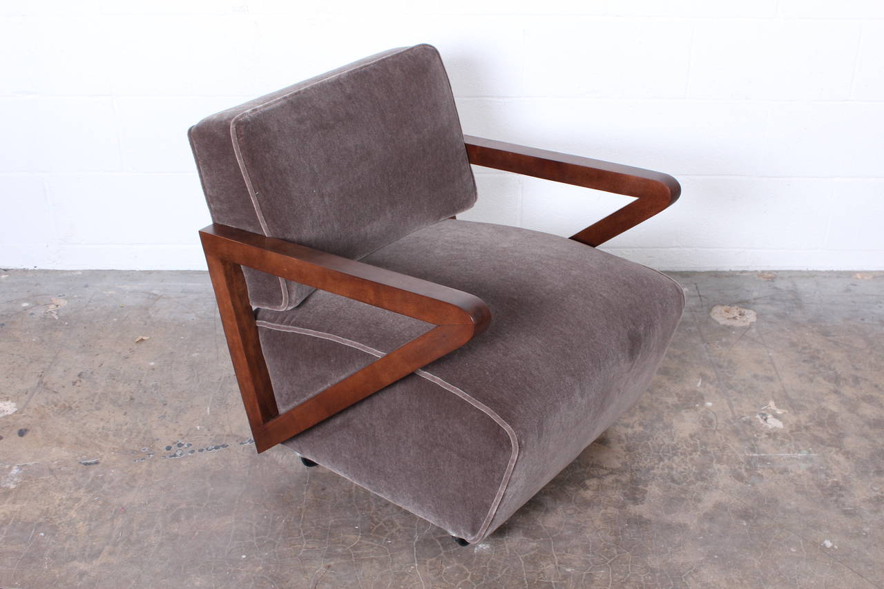Mid-20th Century Pair of Angular Lounge Chairs