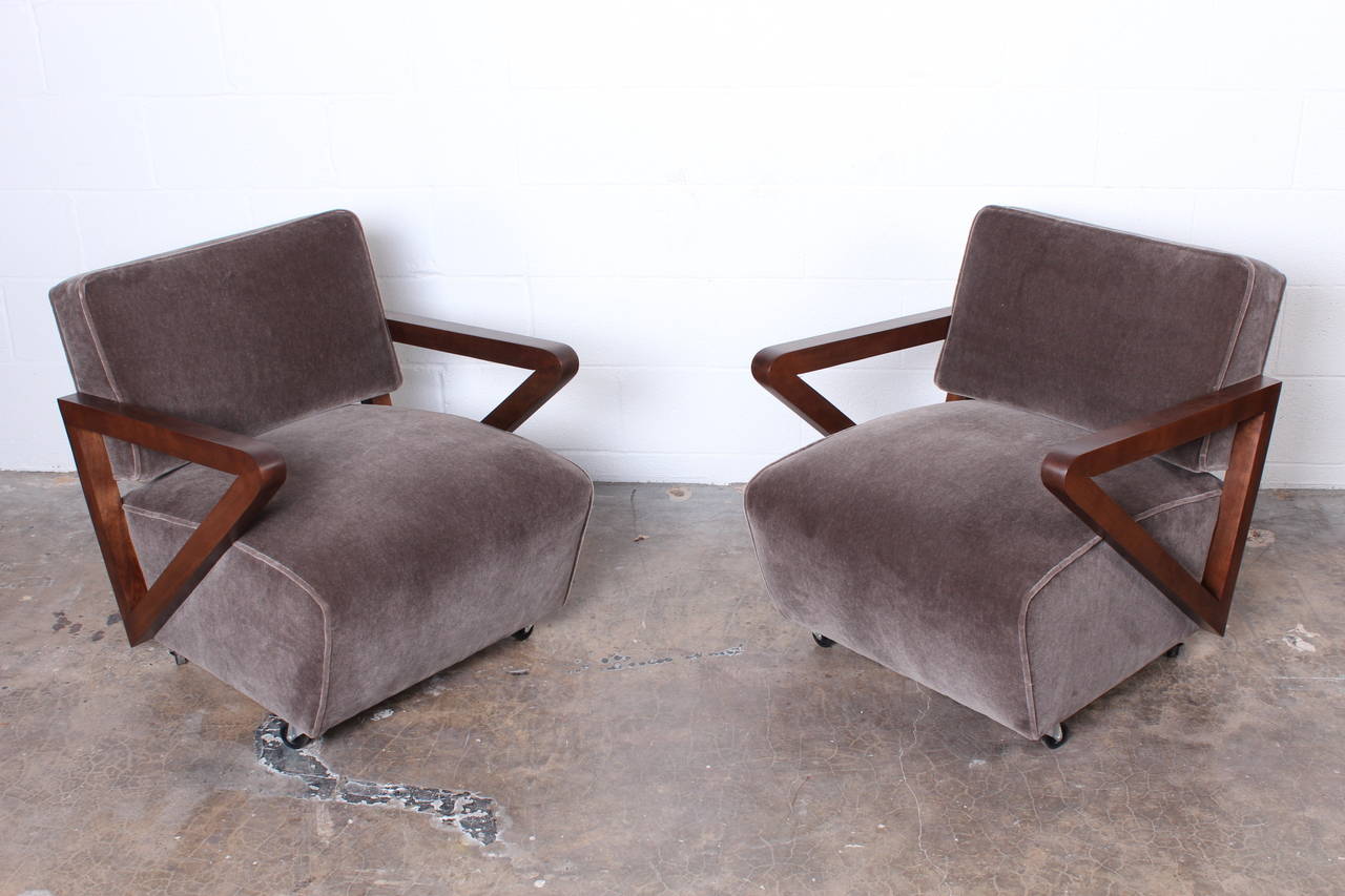 Pair of Angular Lounge Chairs 6