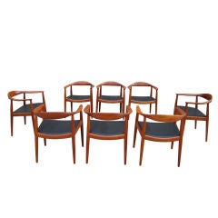 Set of eight Teak Classic chairs by Hans Wegner
