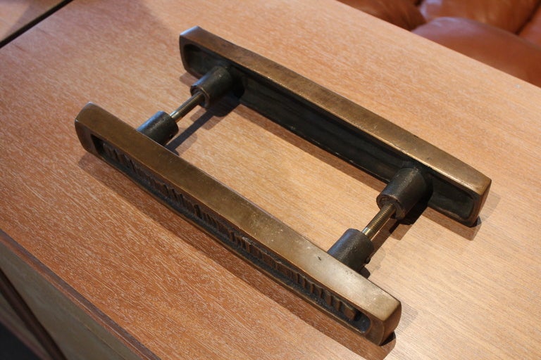 Mid-20th Century Pair of bronze door handles by Forms and Surfaces