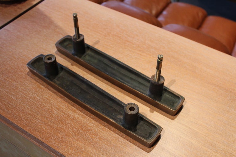 Pair of bronze door handles by Forms and Surfaces 1