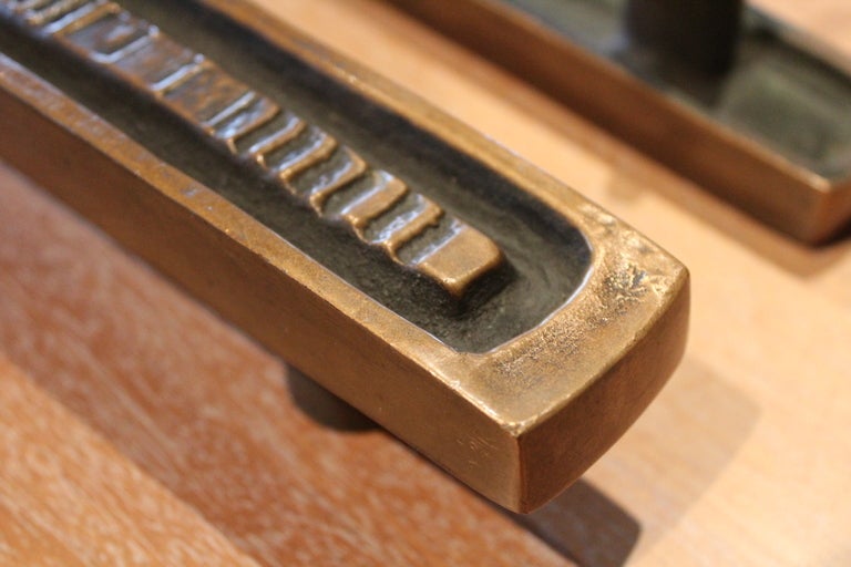 Pair of bronze door handles by Forms and Surfaces 3