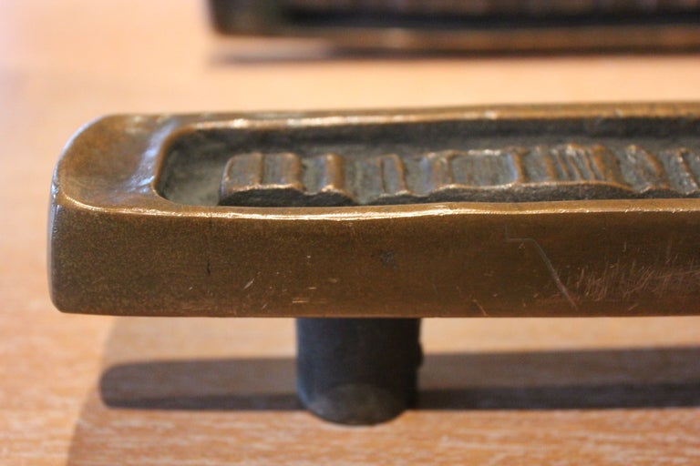 Pair of bronze door handles by Forms and Surfaces 4