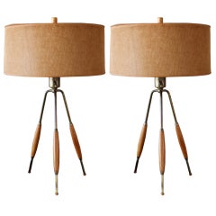 Pair of table lamps by Gerald Thurston