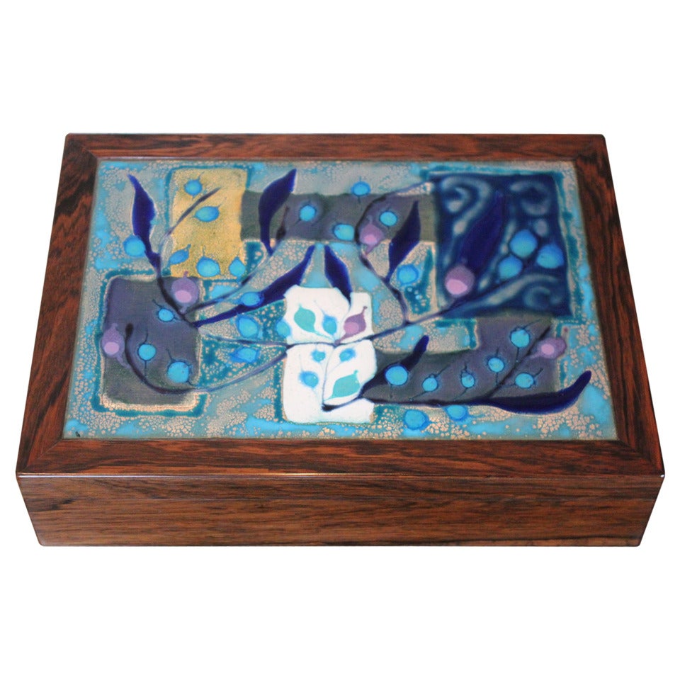 Large Rosewood and Enamel Cigar Box by Alfred Klitgaard 
Maria Viktor