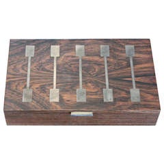 Hans Hansen Rosewood Box With Sterling Silver inlay