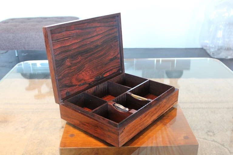 Large Rosewood and Enamel Cigar Box by Alfred Klitgaard & Maria Viktor 1