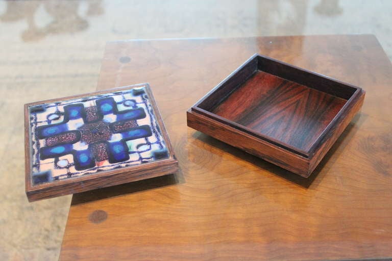 Mid-20th Century Alfred Klitgaard & Maria Viktor Rosewood and Enamel Box