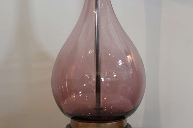 Mid-20th Century Large Glass Floor Lamp by Marbro