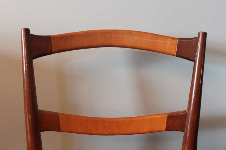 Mid-20th Century Teak and Leather Side Chair
