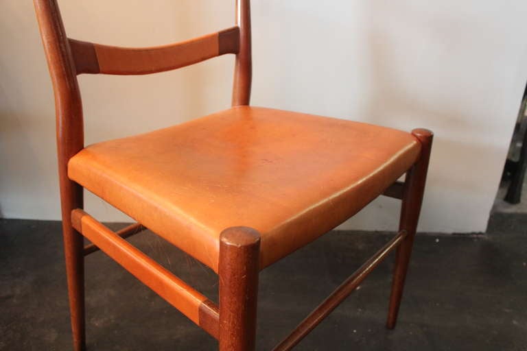 Teak and Leather Side Chair 3