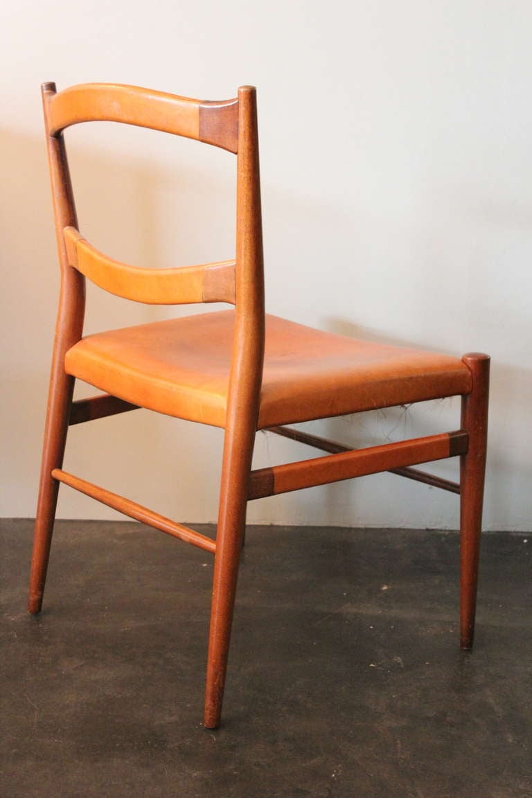 Teak and Leather Side Chair 4