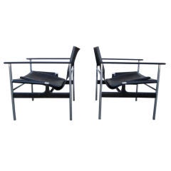 Early pair of Charles Pollack 657 Lounge Chairs for Knoll