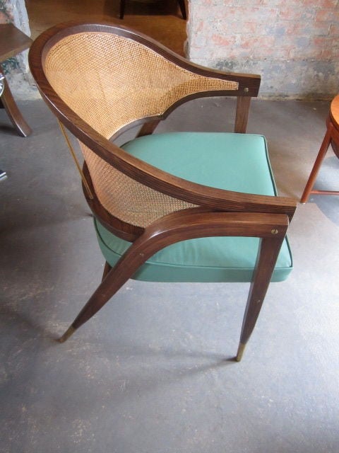 Mid-20th Century Caned back arm chair by Edward Wormley for Dunbar