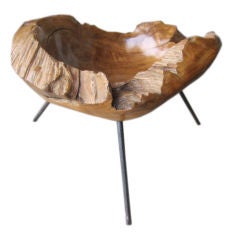 freeform craft side table/catchall in the style of Carl Auböck